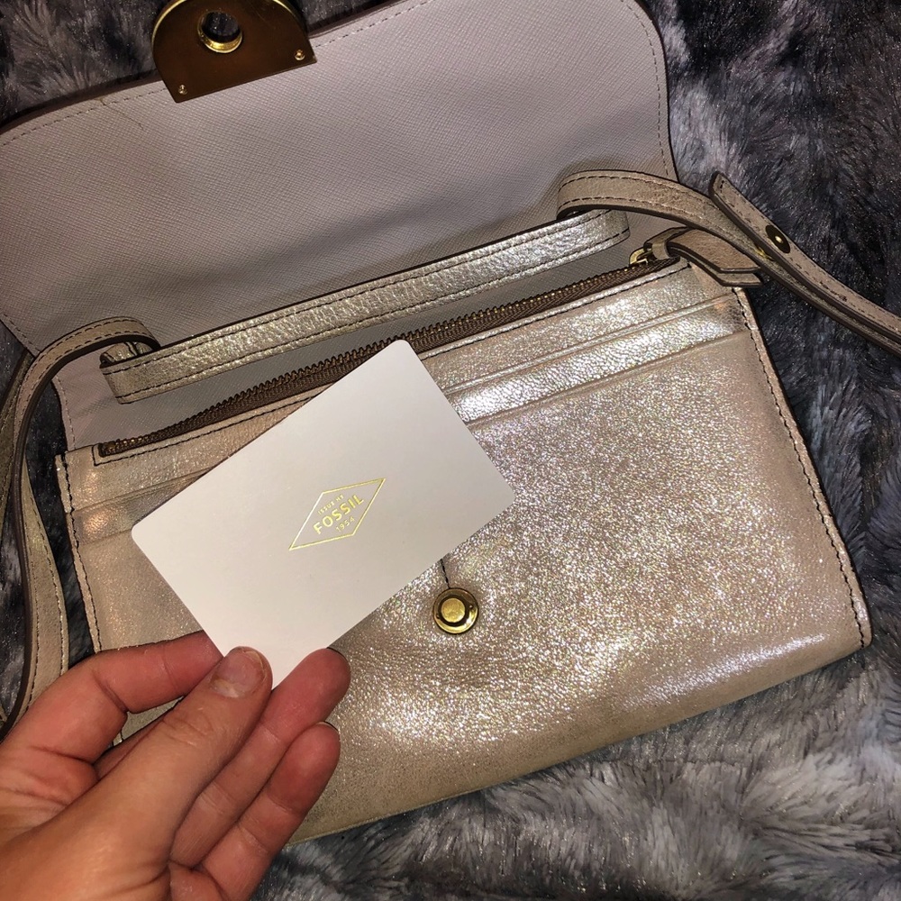 NWT fossil metallic bag